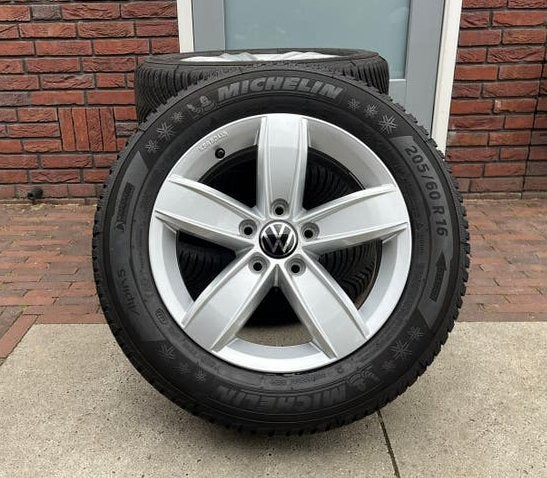 Originele VW T-Roc Caddy 16 inch 5x112 Michelin Winter, Ophalen, Gebruikt, 16 inch, Banden en Velgen