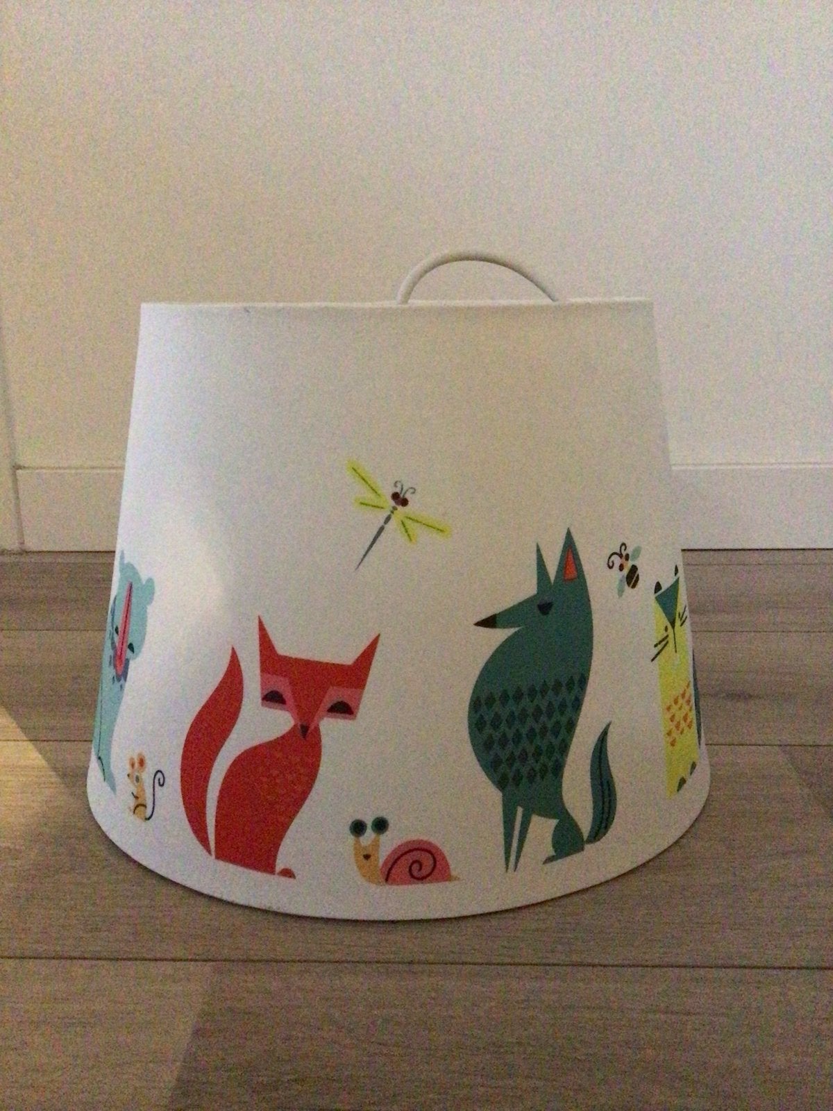 IKEA lampenkap met dierenprint - 24 cm hoog, 23,5 cm Ø, Gebruikt, Meerkleurig, Rond, Textiel