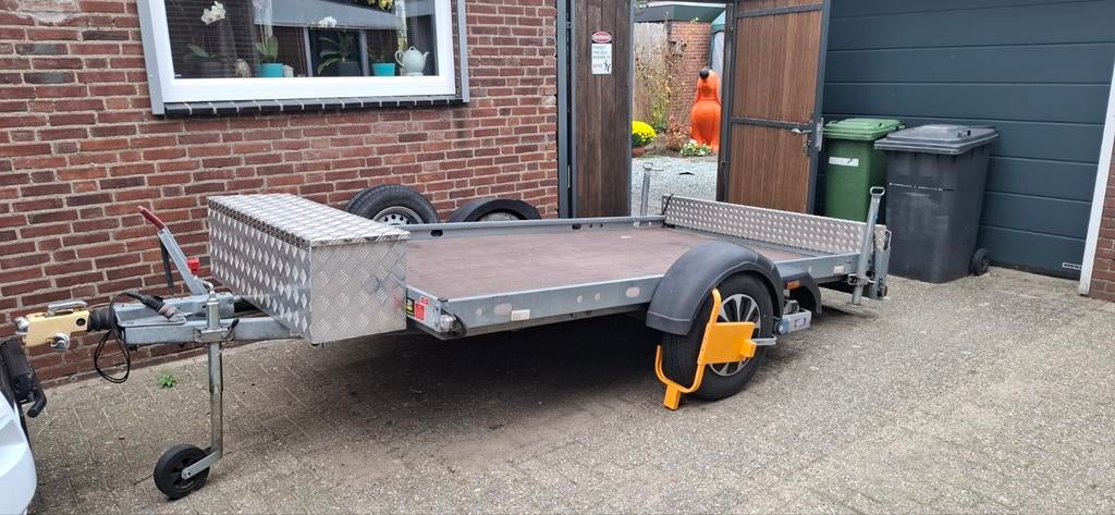 Humbaur aanhanger KFT1500 met Reich mover en disselbak, Auto diversen, Aanhangers en Bagagewagens, Ophalen