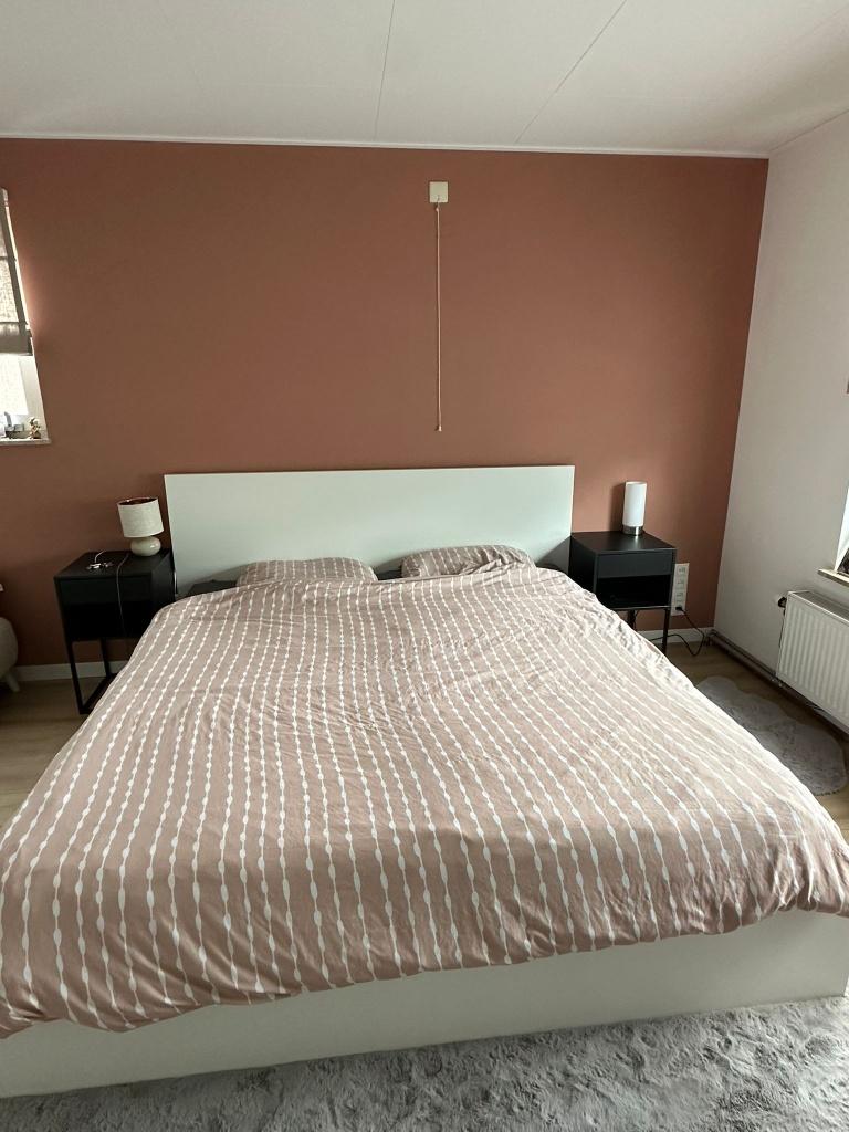 Tweepersoons Bed, Huis en Inrichting, Slaapkamer | Bedden, Ophalen, Gebruikt, Wit, Tweepersoons