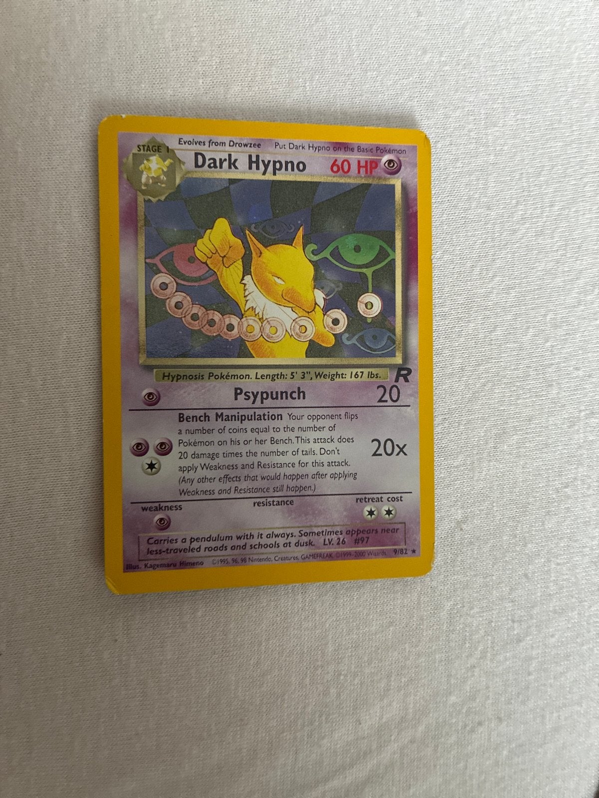 Dark Hypno Pokémon kaart (9/82) - Jungle Set, Ophalen, Gebruikt, Losse kaart