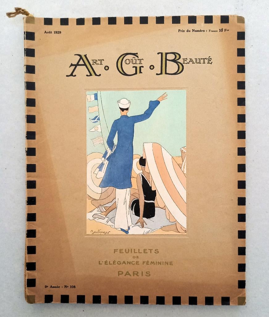 AGB Art Gout Beauté Octobre 1929 #108 Art Deco Mode, Antiek en Kunst, Ophalen of Verzenden