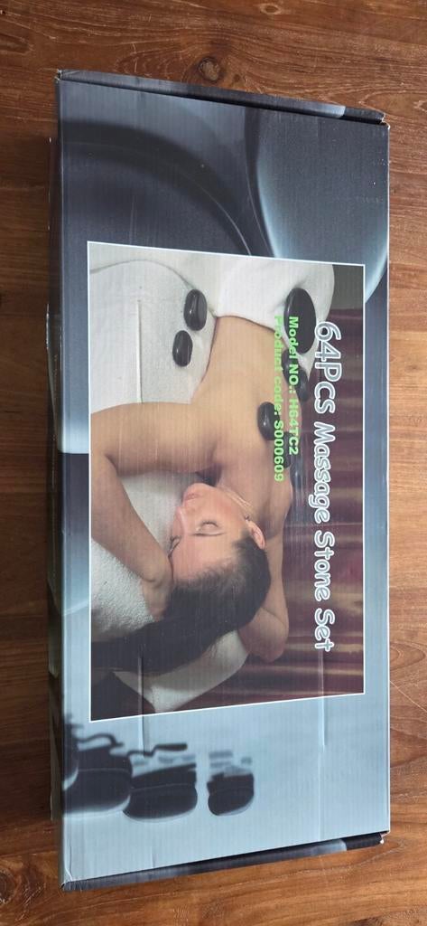 Hotstone massage set 64 stenen met heater, Sport en Fitness, Massageproducten, Ophalen of Verzenden, Zo goed als nieuw, Hotstone