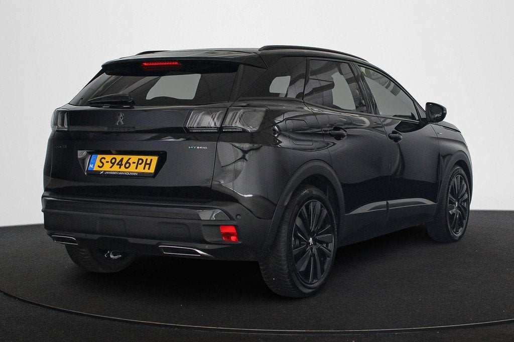 Peugeot 3008 1.6 HYbrid 225 GT Panoramadak Alcantara Massage, Auto's, Peugeot, Euro 6, Zwart, Hybride Elektrisch/Benzine, 13 kWh