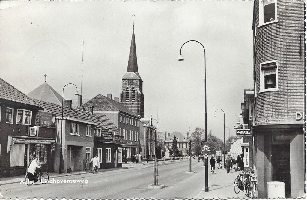 Aalst (Gld.) Eindhovenseweg, Volk, gelopen 1960, Ophalen of Verzenden, 1940 tot 1960, Gelopen, Gelderland