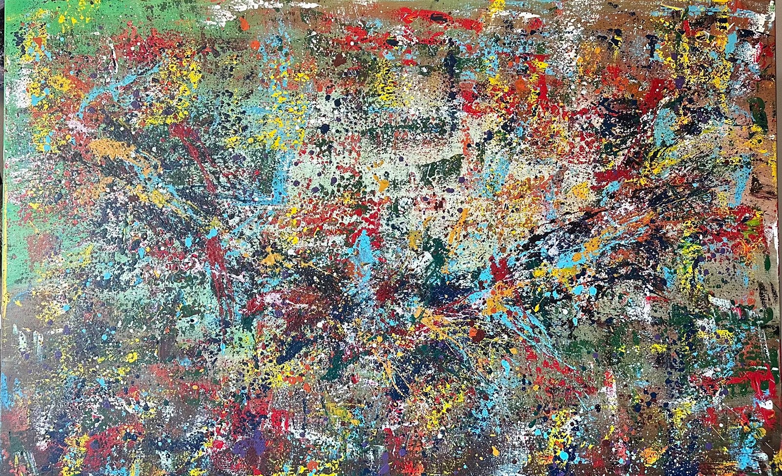 Valera- Kleurrijke abstract- Handgeschilderd- Uniek- XXXL, Ophalen of Verzenden