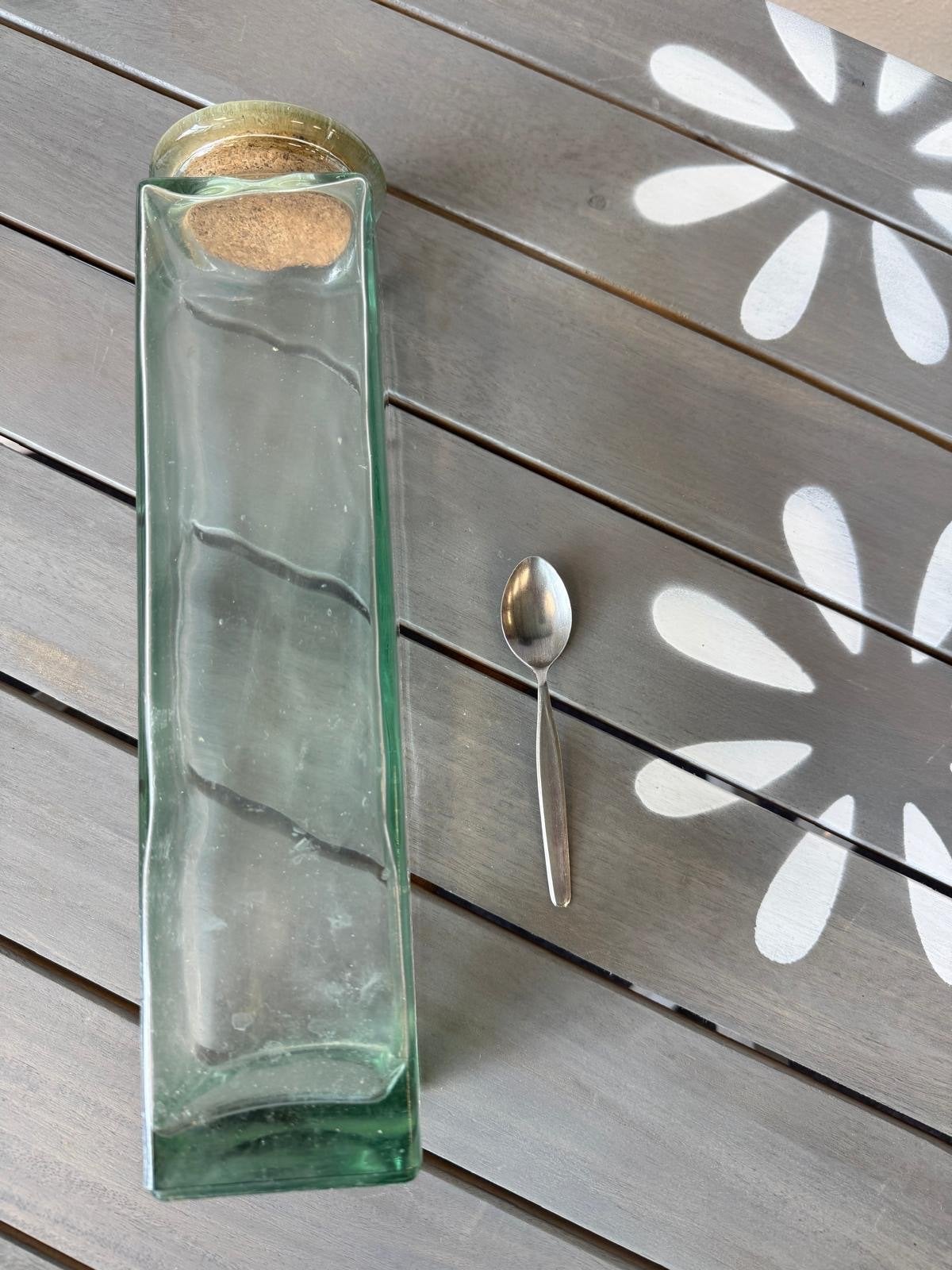 Glazen fles met kurk - vierkant model, Ophalen of Verzenden
