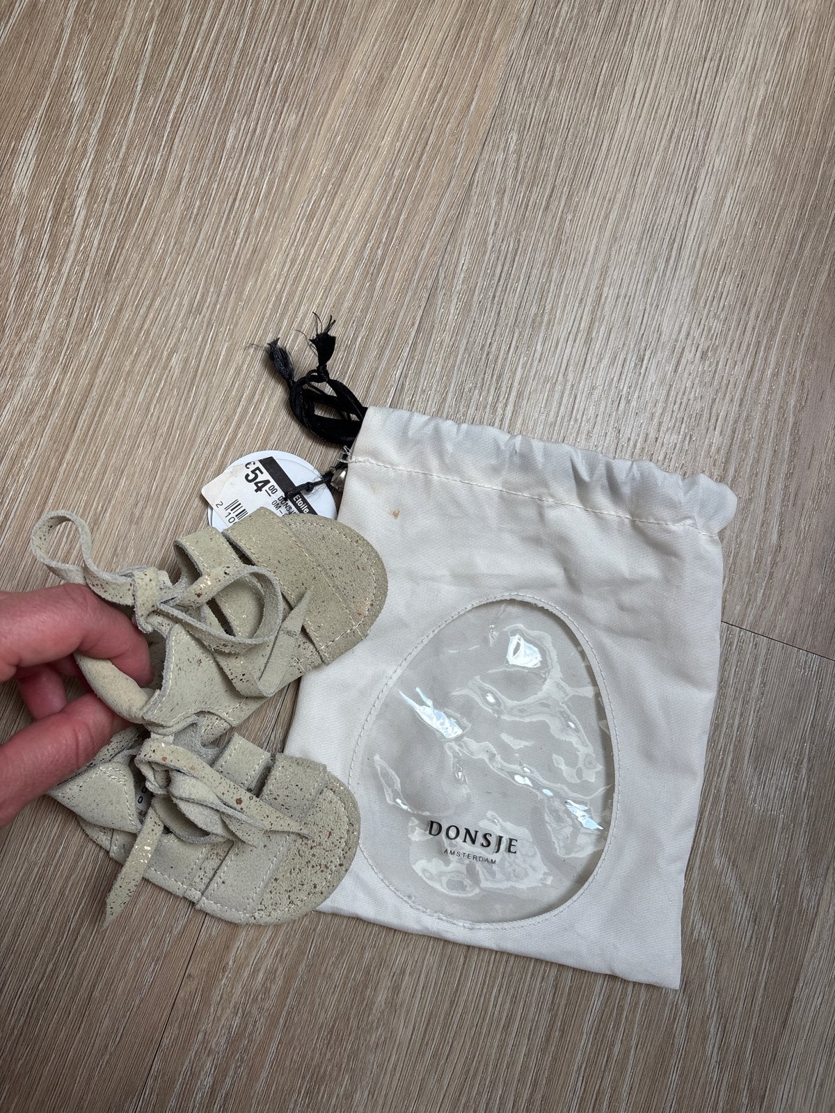 Donsje Amsterdam Pom Metallic sandalen 0-6M, Ophalen of Verzenden, Zo goed als nieuw, Jongetje of Meisje, Schoentjes