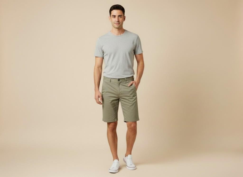 H&M korte broek maat 34/M groen heren, Kleding | Heren, Broeken en Pantalons, Maat 48/50 (M), Ophalen of Verzenden, Zo goed als nieuw