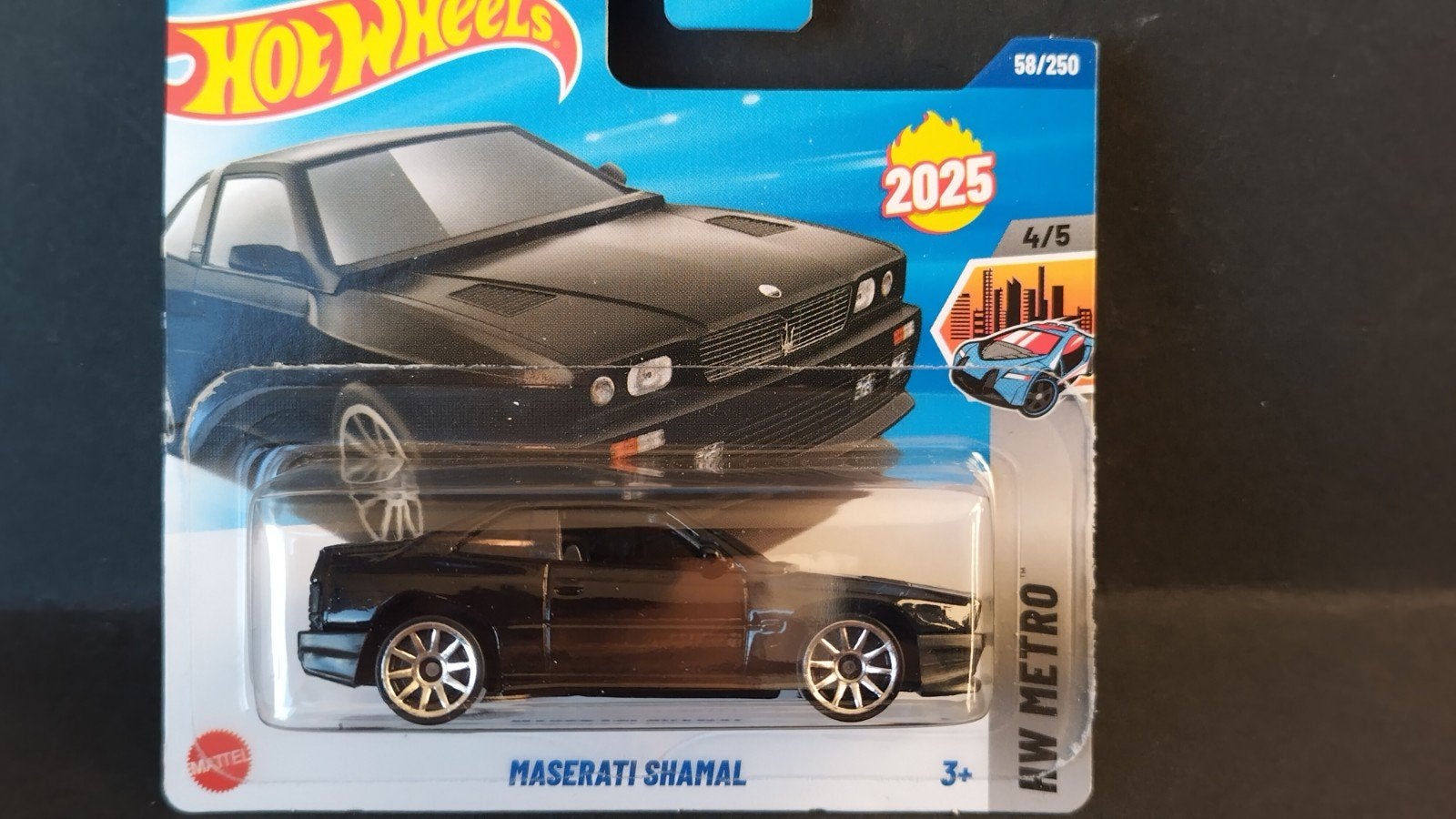 Maserati Shamal zwart 1:64 Hotwheels Pol, Auto, Verzenden, ., Nieuw