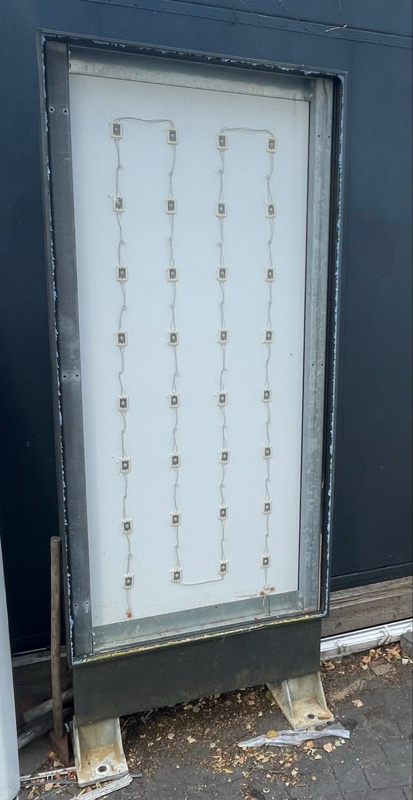 Reclamebord zuil met LED-verlichting (glasplaat stuk) 2.40x1, Ophalen