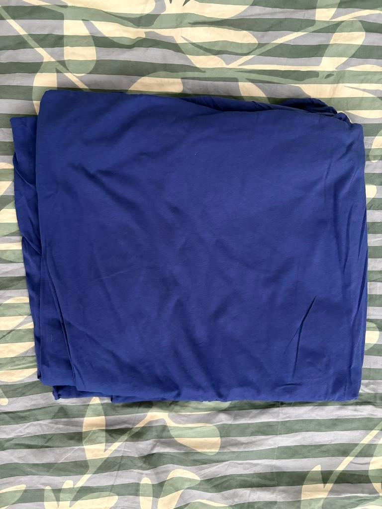Blauwpaars jersey, Hobby en Vrije tijd, Stoffen en Lappen, 120 cm of meer, 200 cm of meer, Ophalen of Verzenden, Zo goed als nieuw