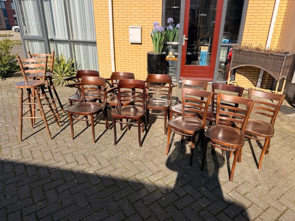Thonet bistro cafe stoelen vintage retro kroeg toog, Huis en Inrichting, Stoelen, Gebruikt, Bruin, Cafe bistro retro vintage thonet bar kroeg mancave