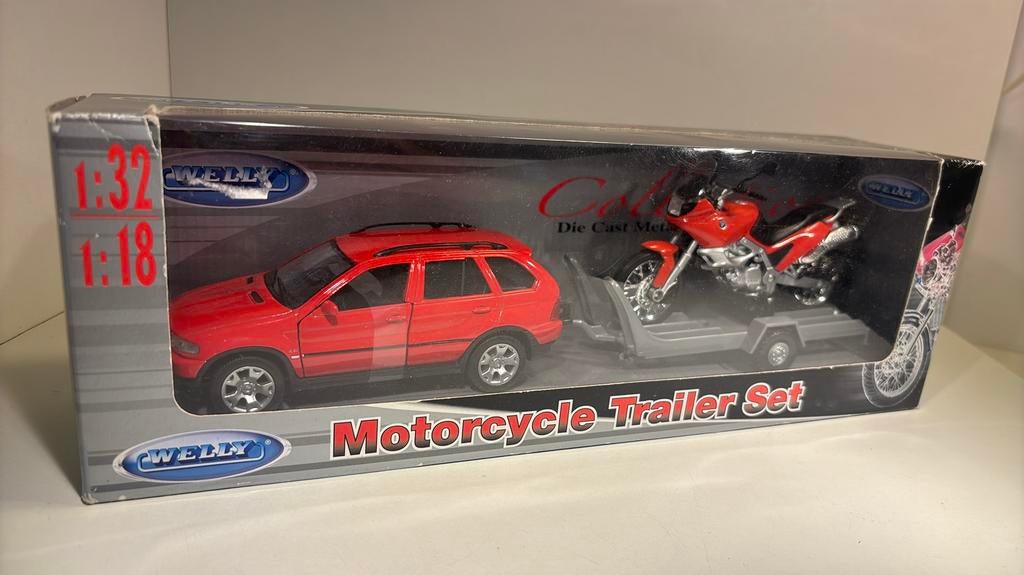 Bmw x5 trailer set welly 1.32/1.18, Overige merken, Auto, Ophalen of Verzenden, A