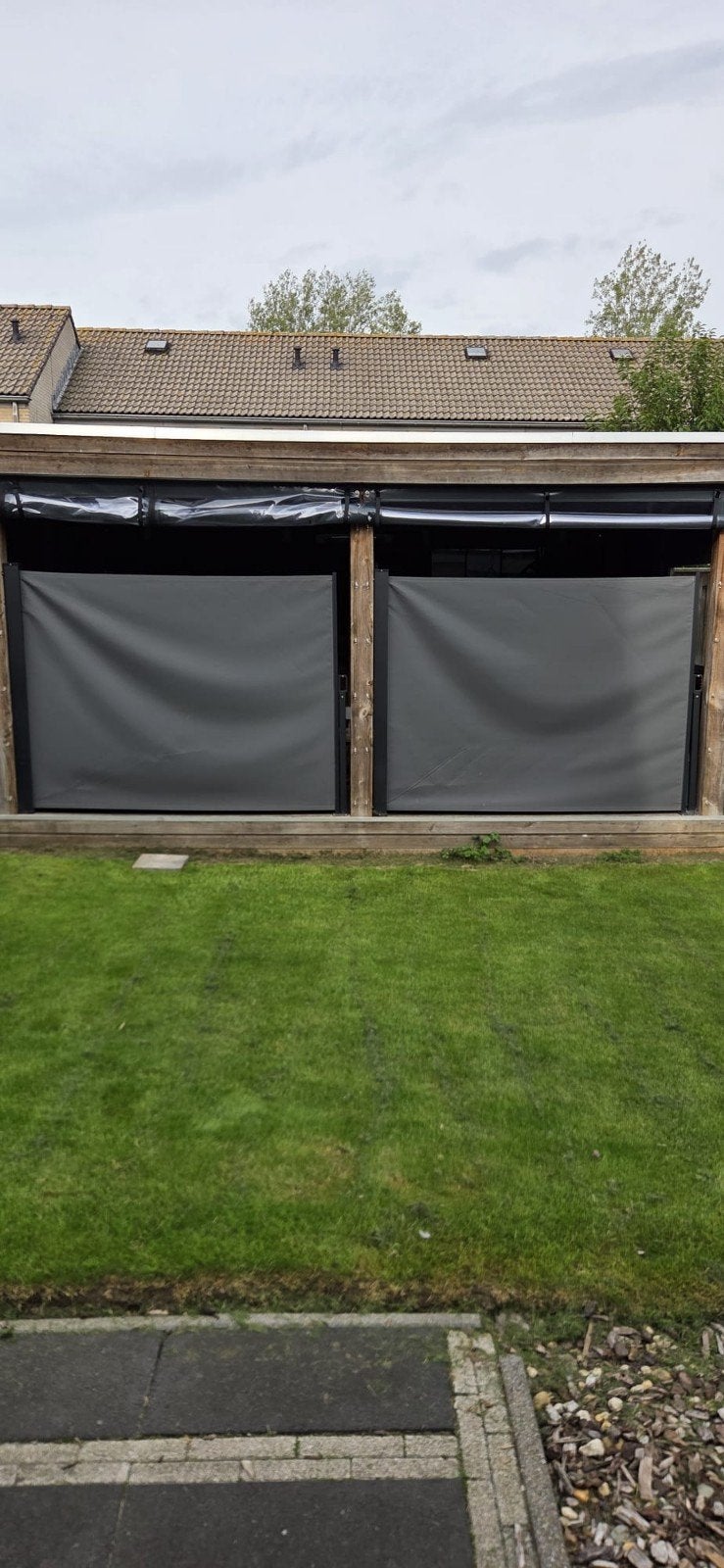 Zijscherm/Windscherm voor terras of overkapping, Tuin en Terras, Ophalen, Gebruikt, 150 tot 300 cm, 250 cm tot 450 cm