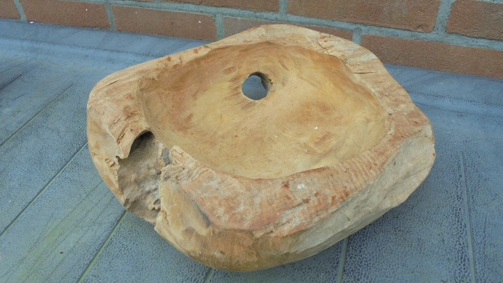 zgan houten bak/schaal 29x27x10cm, Schaal, Rond, Ophalen of Verzenden, Zo goed als nieuw