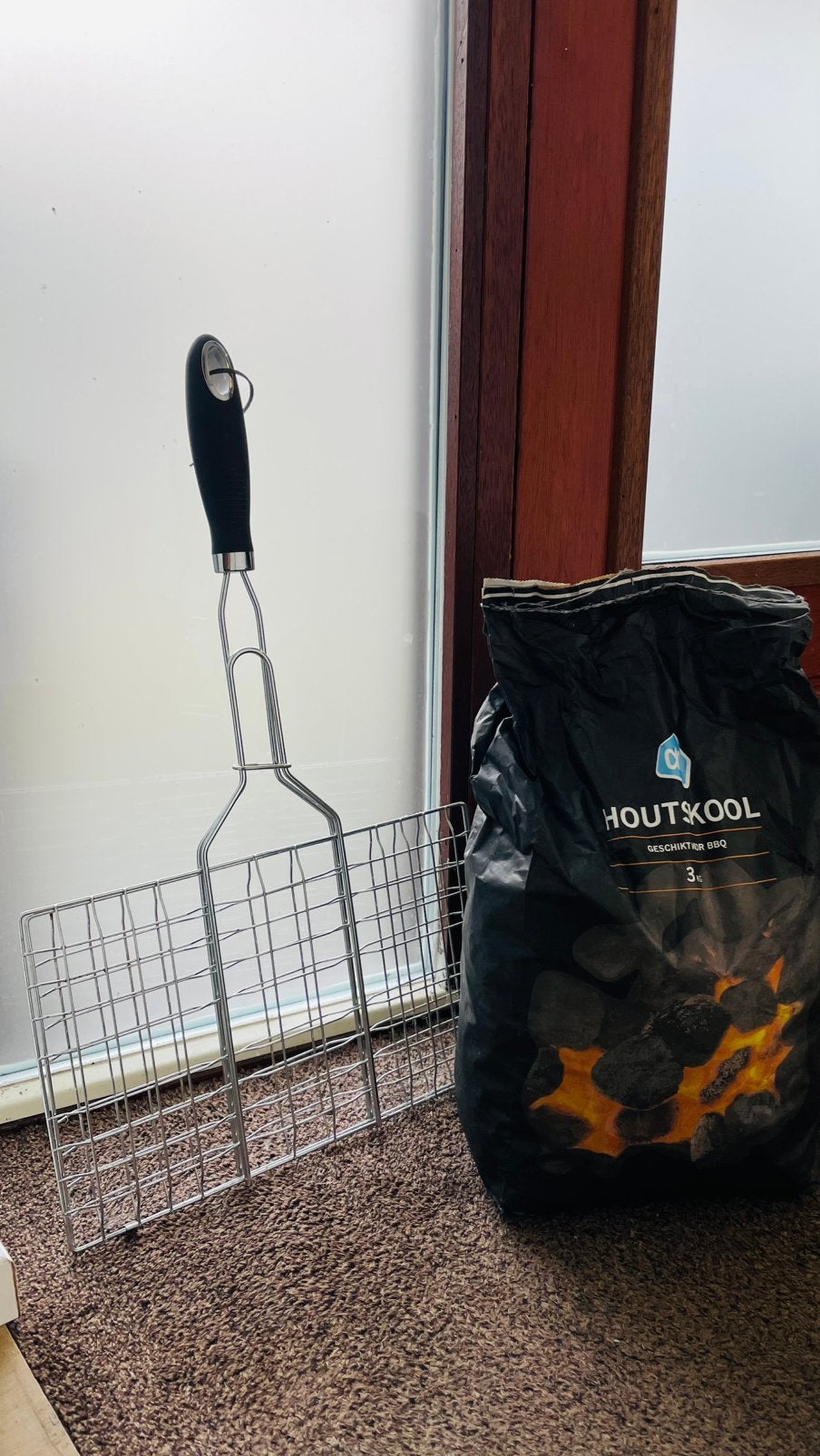 Grill rooster barbecue + zak houtskool, Ophalen, Nieuw
