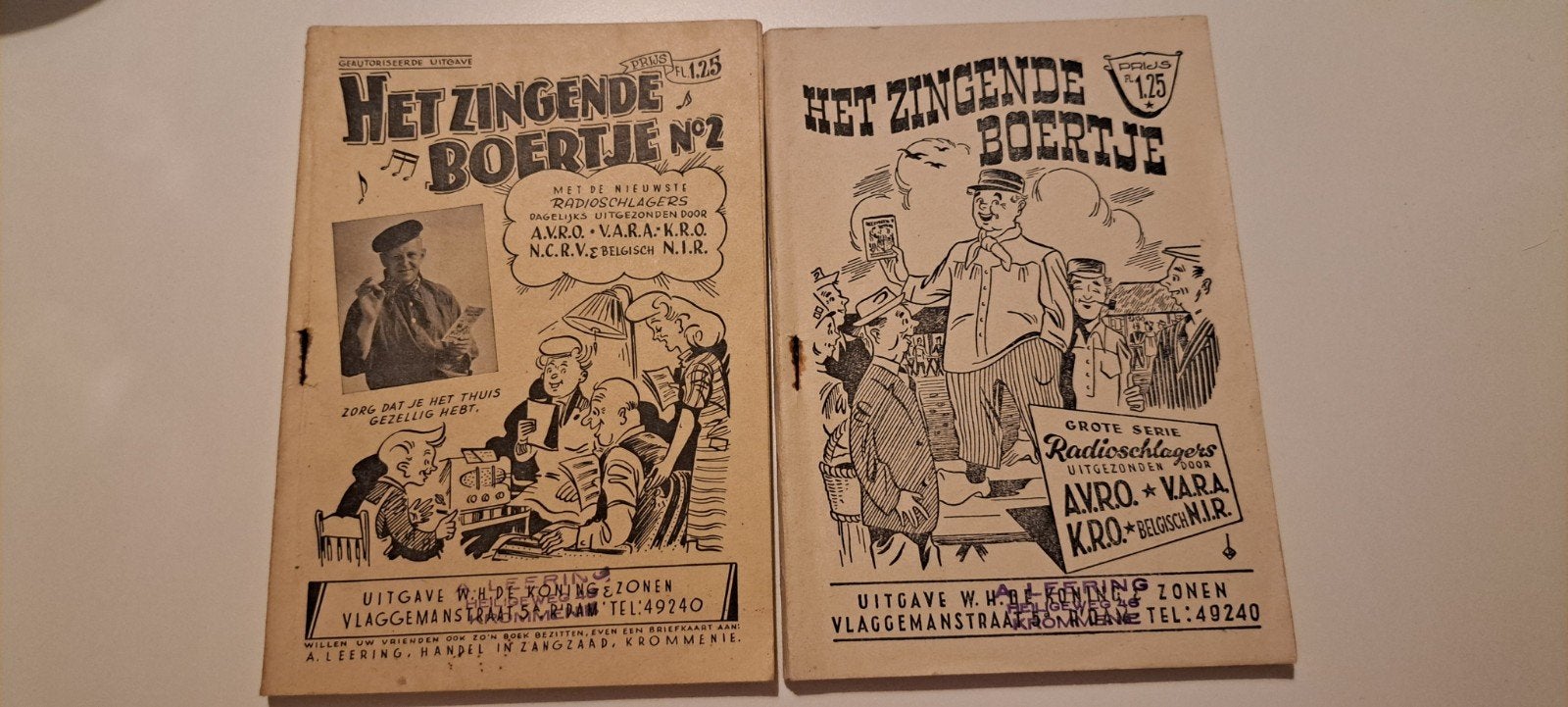 Het Zingende Boertje N1 en 2 - Oude Radioslagers, Ophalen of Verzenden, Gelezen, Genre of Stijl, W.H. Koning & Zonen