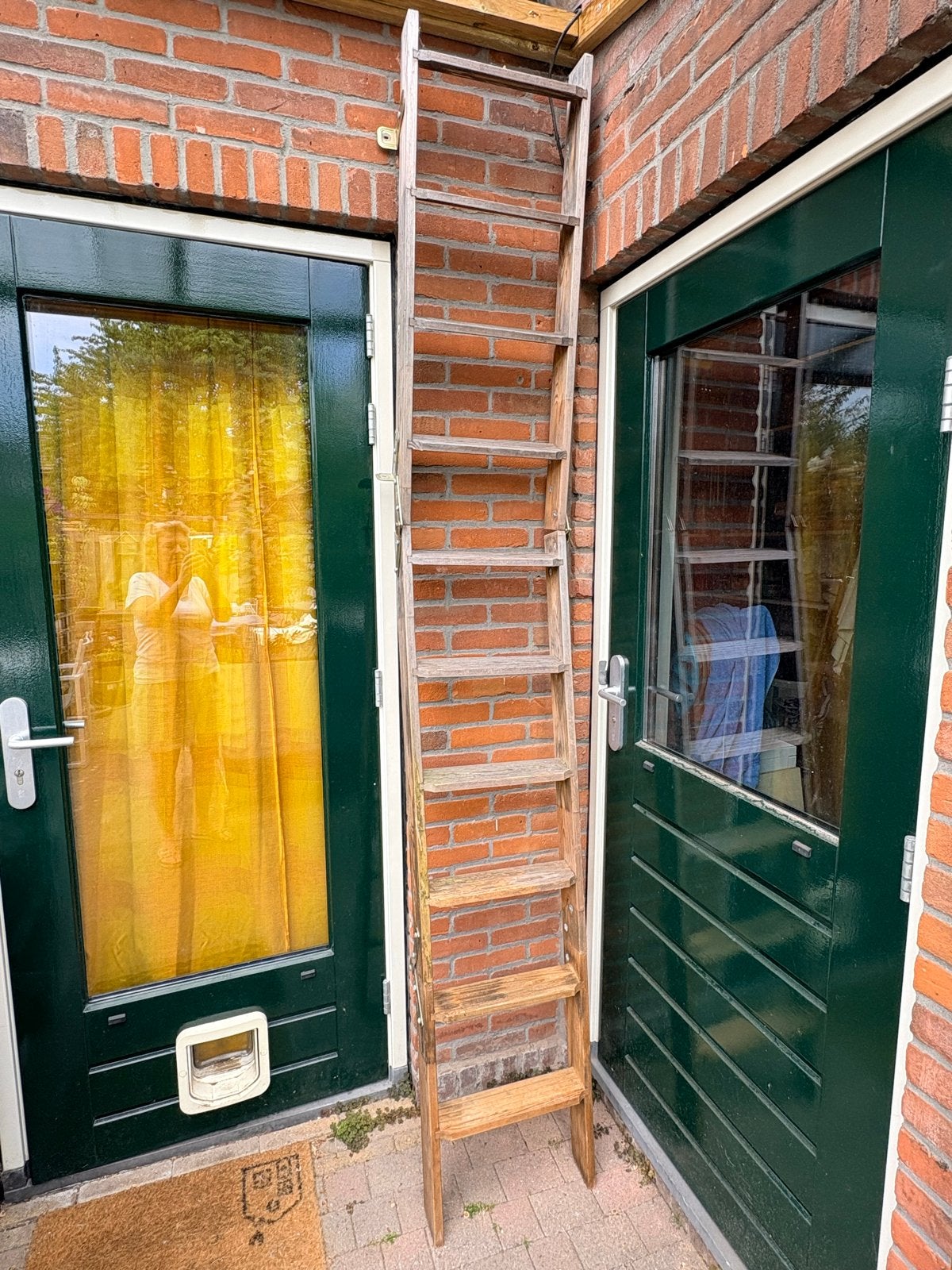 Houten opvouwbare ladder, vlizotrap, zoldertrap, Ophalen, Zo goed als nieuw, Trap, 2 tot 4 meter