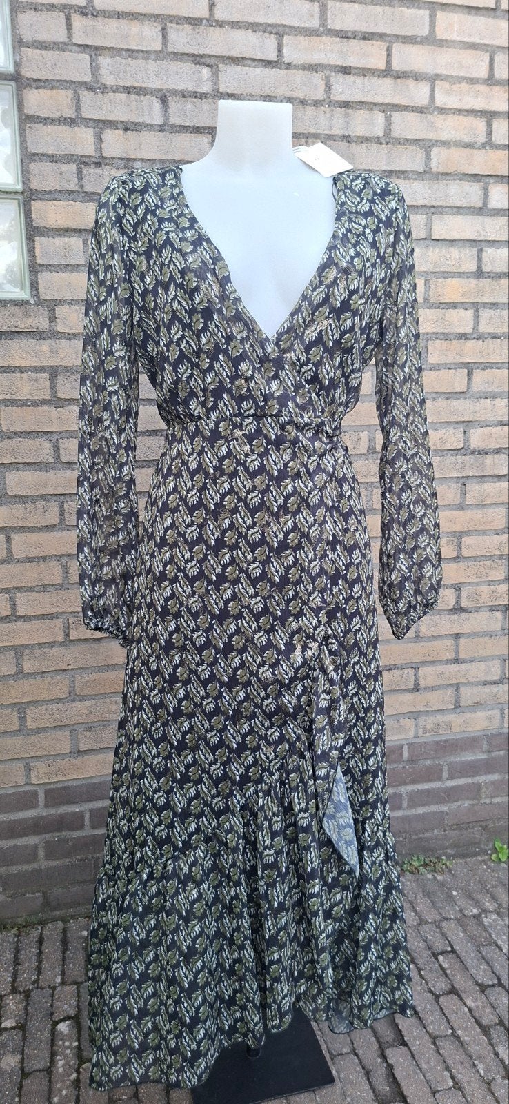 Lange Geisha overslag jurk maat S/ 36 nieuw met prijskaartje, Geisha, Zwart, Nieuw, Ophalen of Verzenden