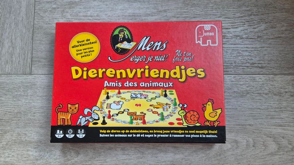 Mens Erger Je Niet! Dierenvriendjes - Jumbo, Hobby en Vrije tijd, Gezelschapsspellen | Bordspellen, Een of twee spelers, Ophalen of Verzenden