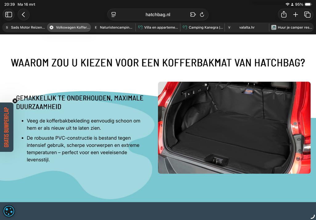 Kofferbak beschermmat volkswagen Tiguan 2017, Ophalen of Verzenden, Zo goed als nieuw