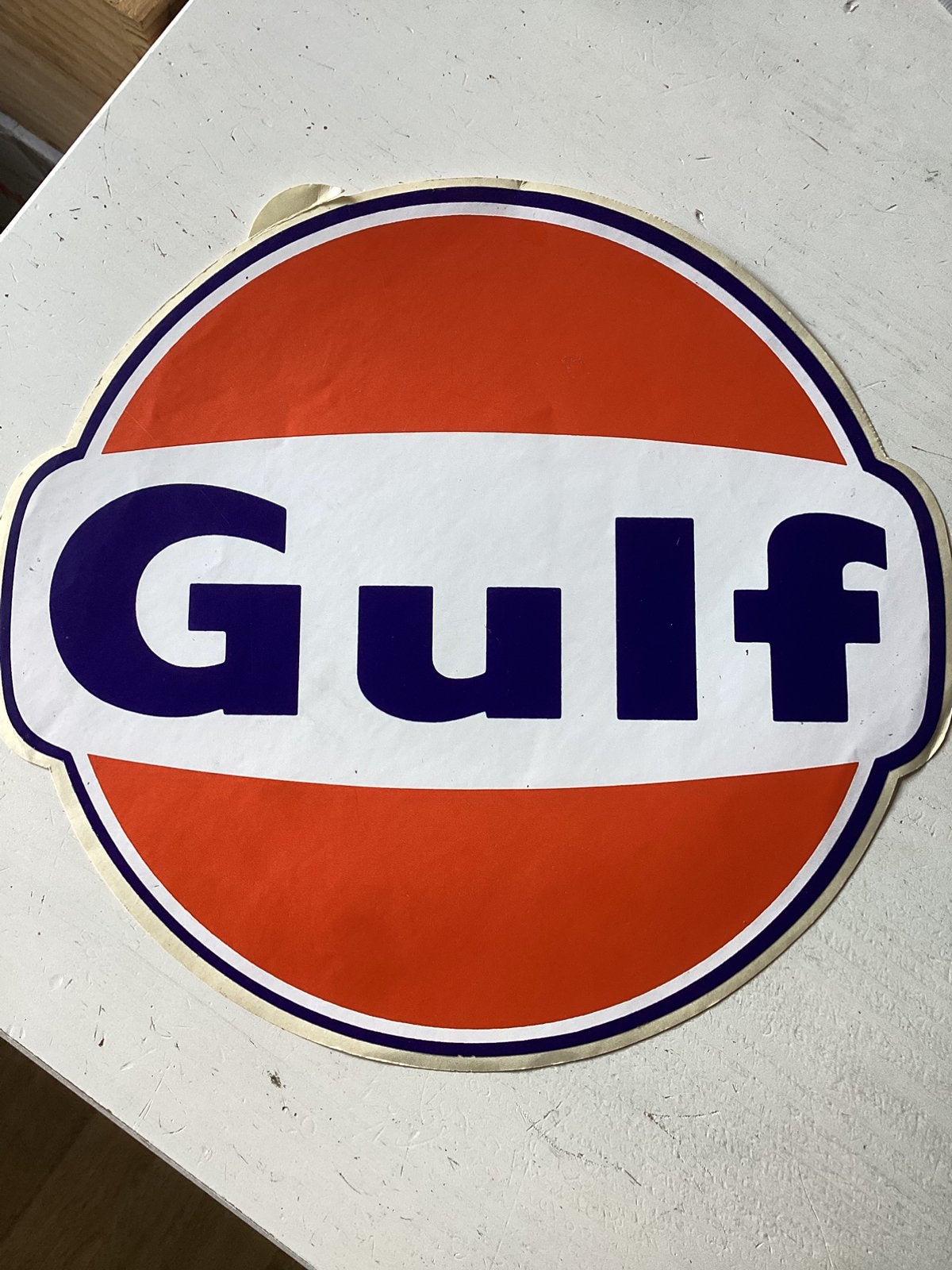 Grote sticker Gulf logo, Verzamelen, Verzenden, Zo goed als nieuw, Merk