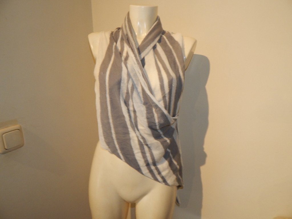 Sarah Pacini overslag vest overslag strepen one size
