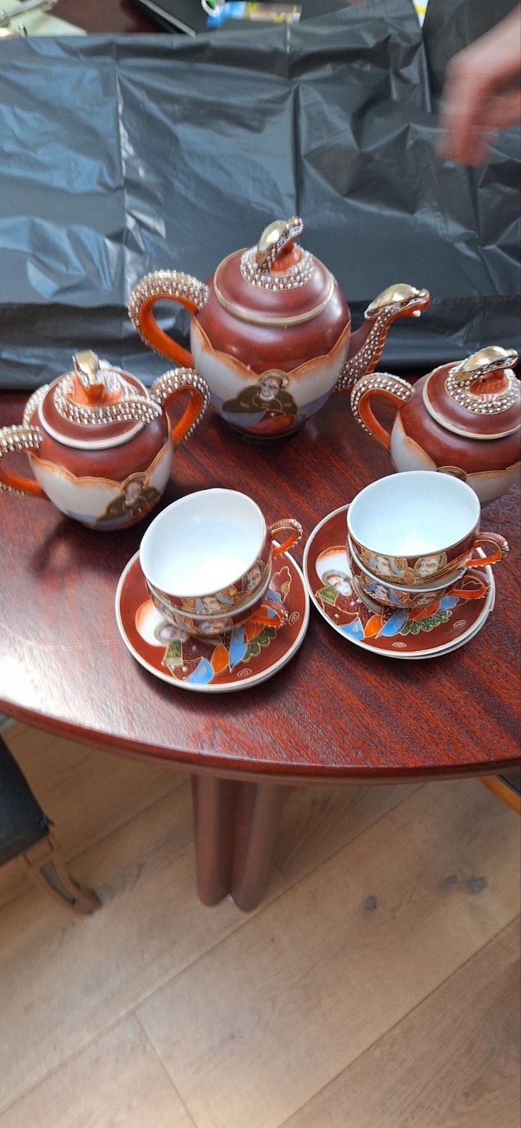 Antiek Japans draken theeservies - Satsuma stijl, Ophalen of Verzenden