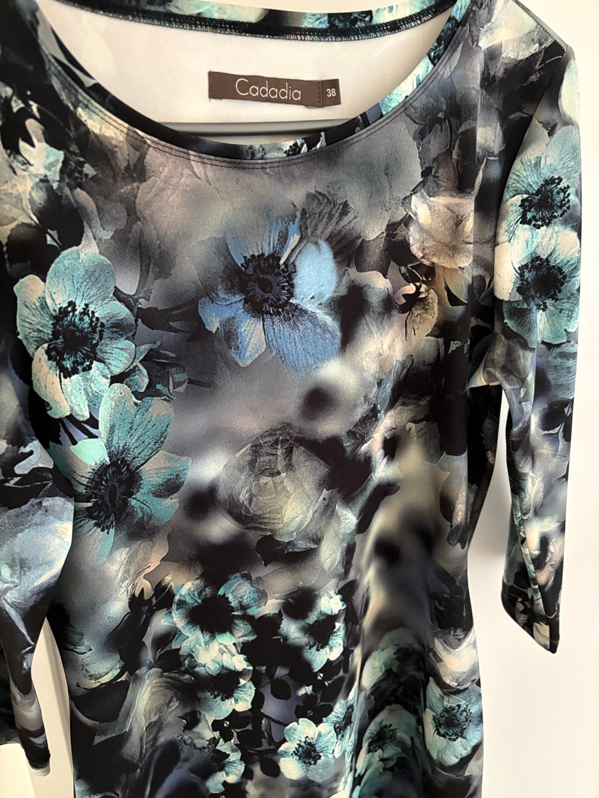 Cadadia jurk met bloemenprint - Maat 38, Maat 38/40 (M), Meerkleurig, Ophalen of Verzenden, Zo goed als nieuw