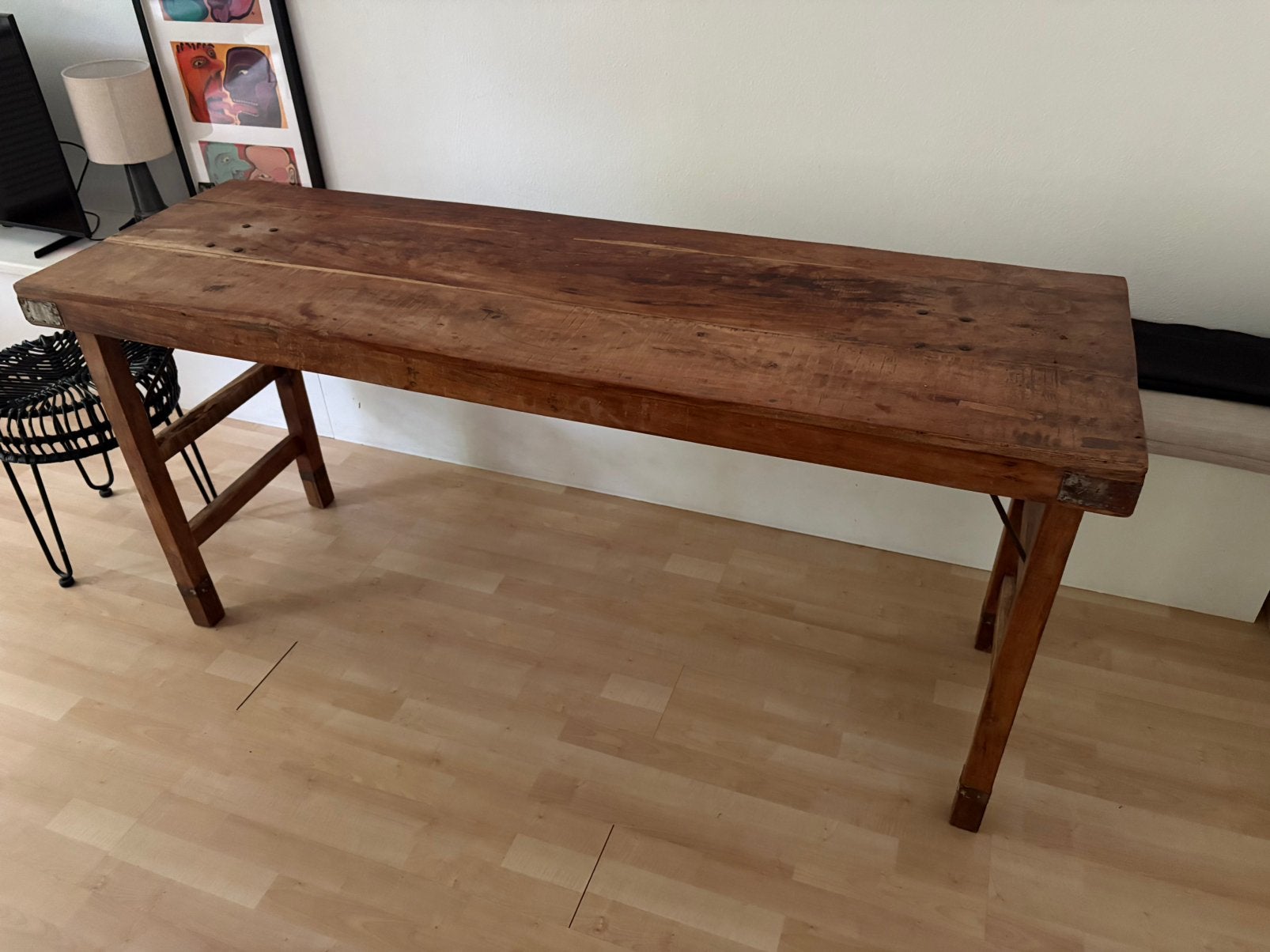 Houten tafel India (markttafel - inklapbaar), Ophalen, 50 tot 100 cm, Zo goed als nieuw, 150 tot 200 cm