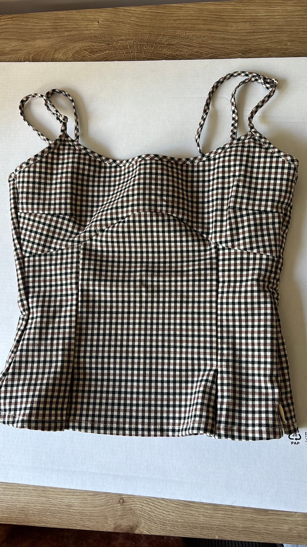 H&M Divided geruite top met spaghettibandjes, Meerkleurig, Ophalen of Verzenden, Zo goed als nieuw, Zonder mouw
