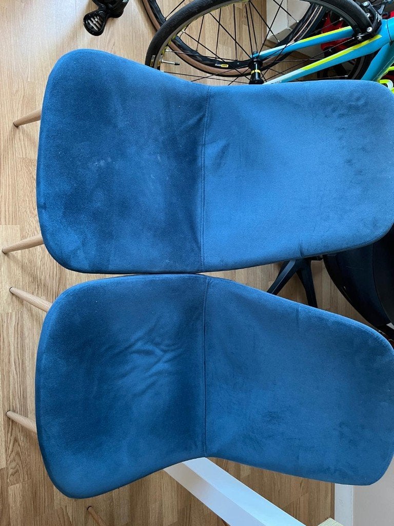 Dinning Chairs JYSK ( 6 x), Ophalen, Gebruikt, Blauw, Stof