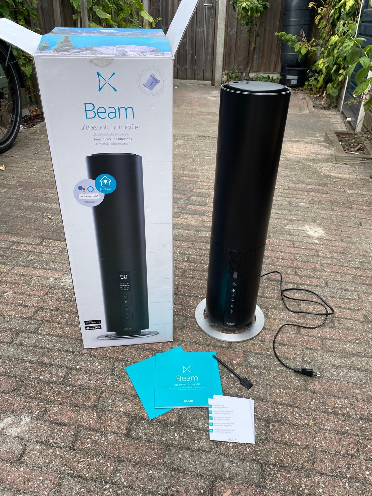 Duux Beam Smart Ultrasone Luchtbevochtiger Zwart, Witgoed en Apparatuur, Luchtbehandelingsapparatuur, Ophalen of Verzenden, Gebruikt