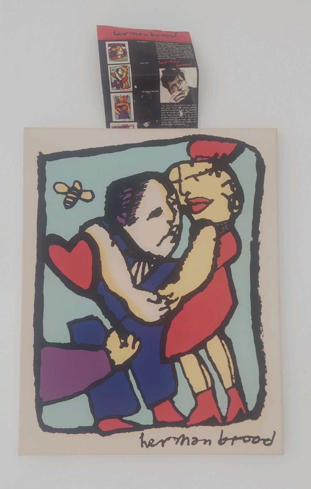 canvas herman Brood kunst verzamel titel i love you! 40x50 c, Ophalen of Verzenden, Abstract, Lithografie