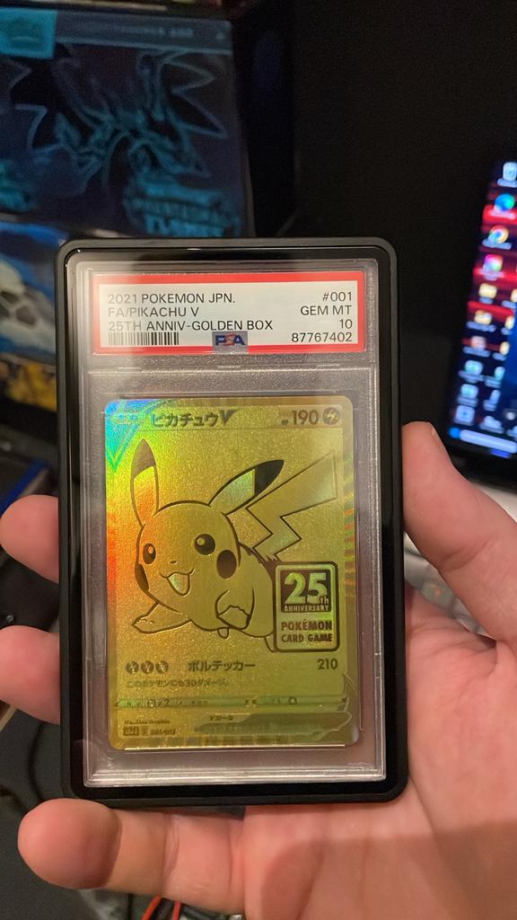 PSA 10 Pikachu V 25th Anniversary Golden Box Pokémon Kaart, Ophalen of Verzenden, Zo goed als nieuw, Losse kaart, Foil