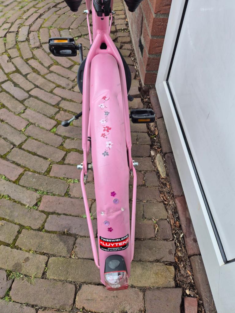 Alpina Ocean kinderfiets 24 inch roze met mandje, Ophalen, Terugtraprem, 24 inch, Alpina