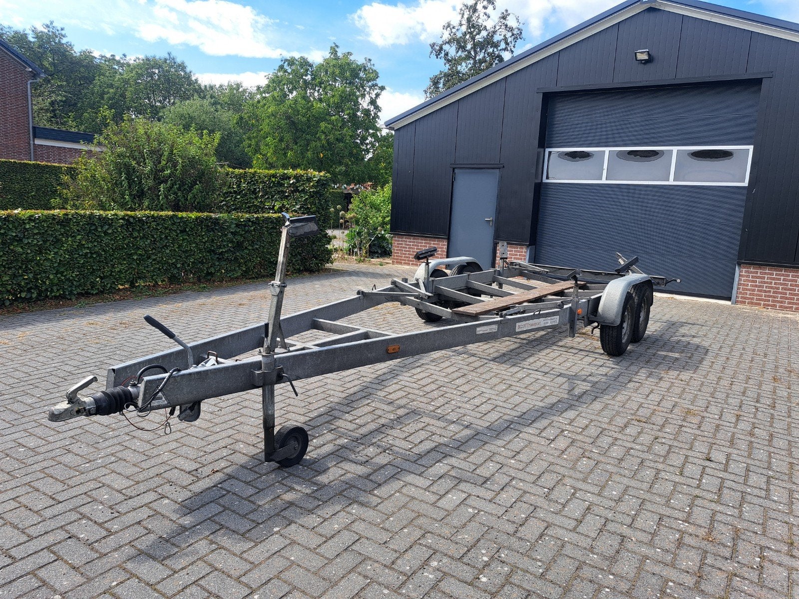 Harbeck 3500 kg boottrailer, trailer voor sloep/kielzeilboot, Watersport en Boten, Boottrailers, Gebruikt, 1500 tot 3000 kg, Sloepentrailer