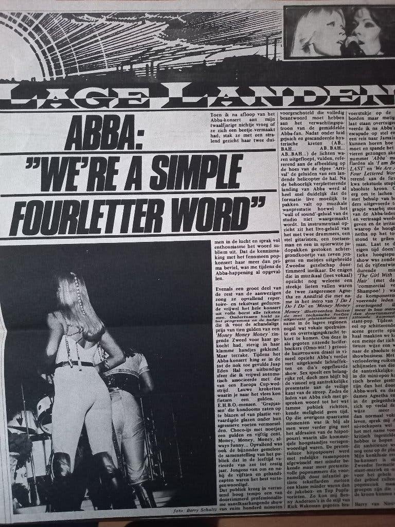 ABBA artikel 1977, Ophalen of Verzenden, Gebruikt, Boek, Tijdschrift of Artikel