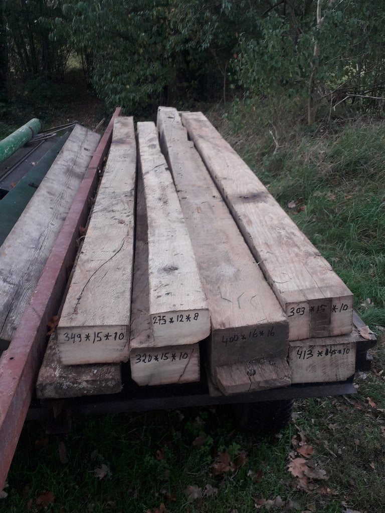 Mooie oude eiken gebinten/balken., Ophalen, Gebruikt, Eiken, Balk