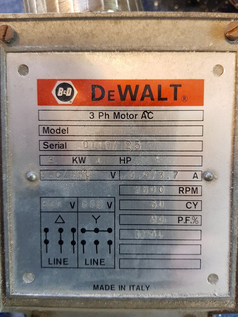 Radiaalzaag  380 3ph 4pk, Ophalen, DeWalt, 70 mm of meer, Zo goed als nieuw