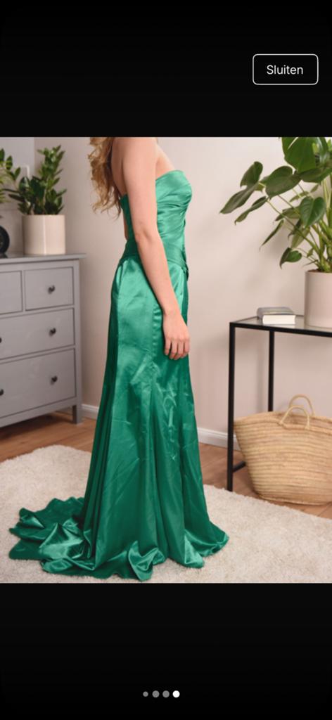 Smaragdgroene galajurk, Kleding | Dames, Gelegenheidskleding, Galajurk, Nieuw, Ophalen of Verzenden, Maat 36 (S)