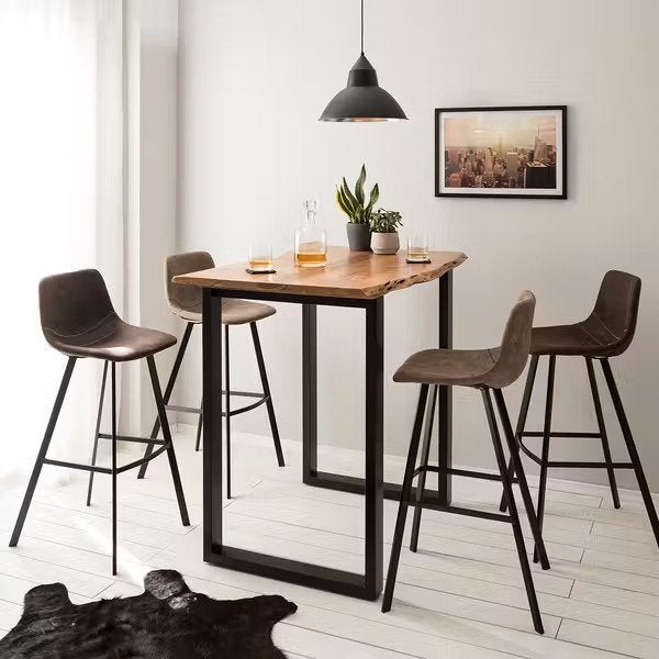 Set van 2 barkrukken (model Luhi), Ophalen, Kunststof, Met voetsteun, 60 tot 90 cm