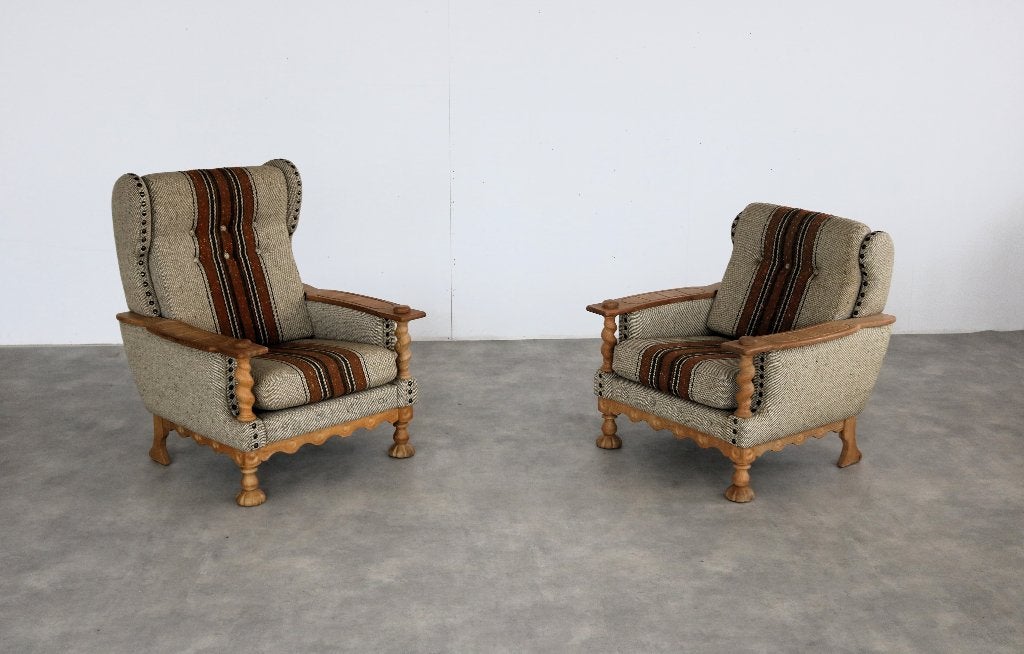 Brutalist fauteuils | easy chairs | jaren 60 | deens, Gebruikt, ., 75 tot 100 cm, Ophalen of Verzenden