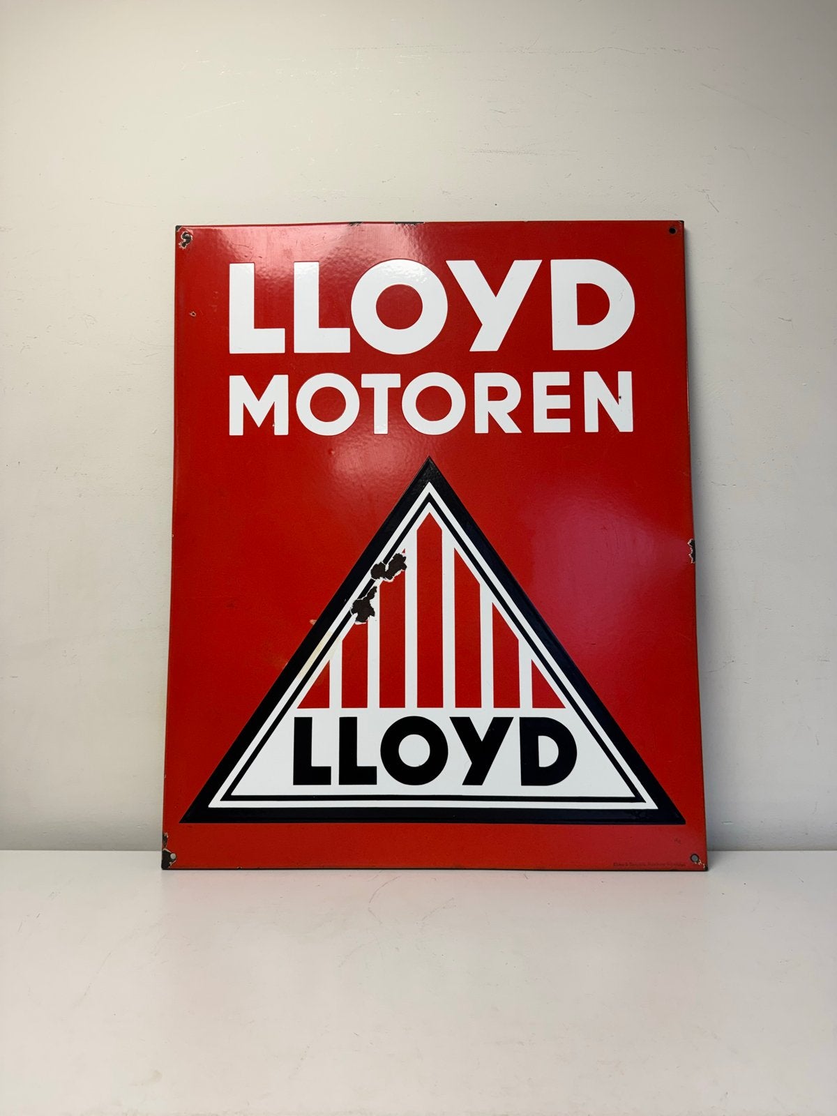 Vintage Emaille Reclamebord Lloyd Motoren, Antiek en Kunst, Ophalen of Verzenden