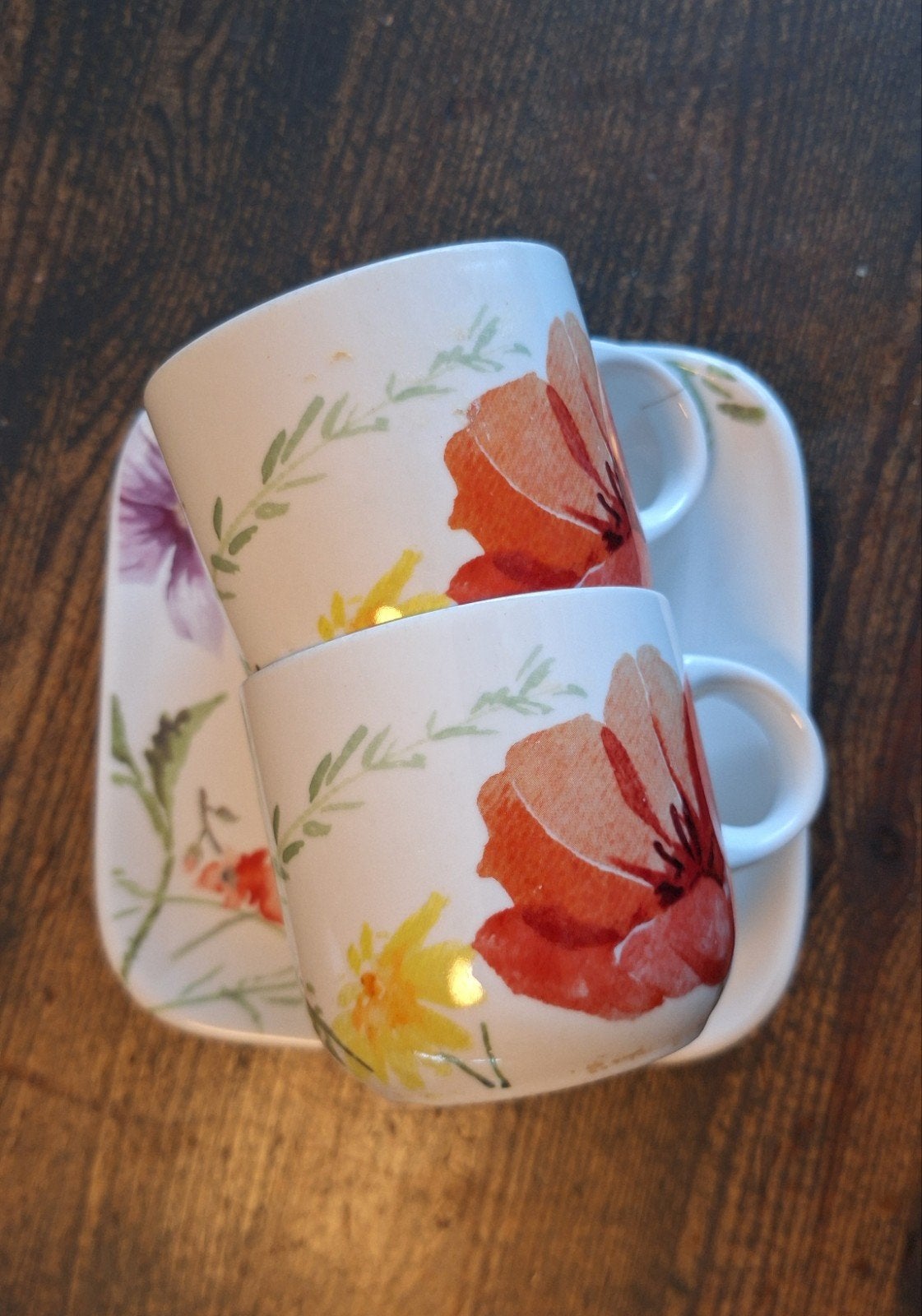 Sandra Rich Summertime kop en schotels, Gebruikt, Overige merken, Keramiek, Landelijk/Boerenbont