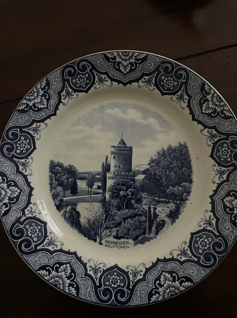 Vintage Wandbord toont de Kruittoren in Nijmegen, Ophalen of Verzenden