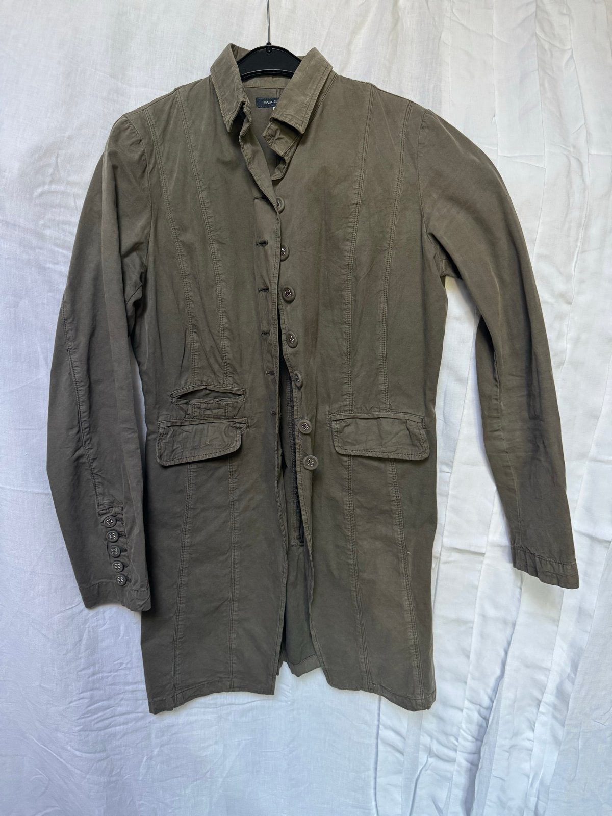 Far Hills Lange Jas/Blazer Maat 38 (M) - Olijfgroen, Kleding | Dames, Ophalen of Verzenden, Gedragen, Maat 38/40 (M), Groen