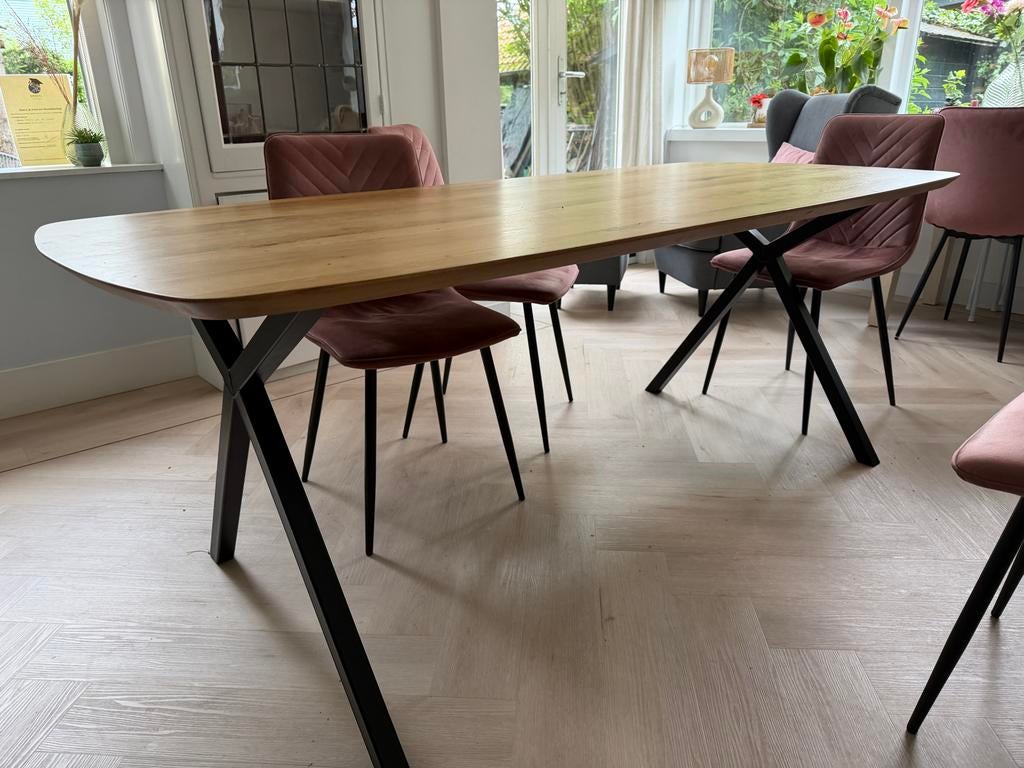 Eiken houten tafelblad 200x90, Huis en Inrichting, Tafels | Eettafels, Ophalen, Gebruikt, Eikenhout, 200 cm of meer