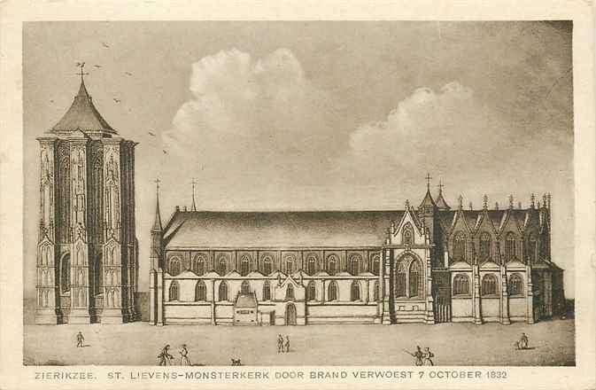 301-393-023 Zierikzee St Lievens Monsterkerk, Verzenden, Voor 1920, Zeeland